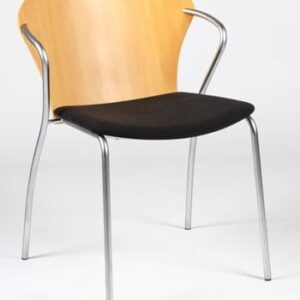 Bessi konferencestol med armlæn - sort xtreme/bøg