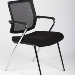 SINTEC konferencestol med armlæn og netryg - sort sædepolstring