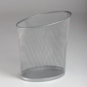 Oval papirkurv - grå trådmetal