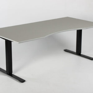 Dencon Delta hæve sænkebord - lys grå linoleum
