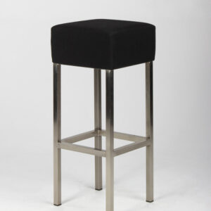 Barstol - sort/børstet stål