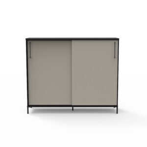 Rumas Slyde skydedørsskab - Pebble linoleum