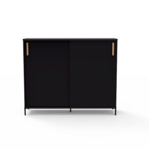 Rumas Slyde skydedørsskab - sort linoleum