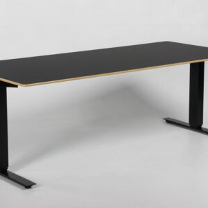 Swedstyle hæve sænkebord - sort nano-laminat med beige kant