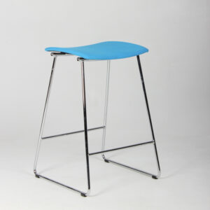 Radius barstol - krom/turkisblå (lav model)
