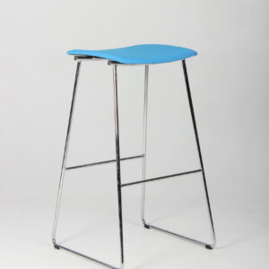 Radius barstol - krom/turkisblå (høj model)