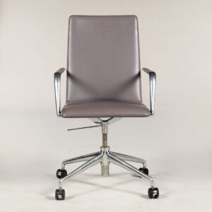 Brunner Fina Soft konferencestol - gråbrun læder