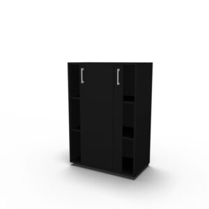 Fumac Jive skab med skydelåger - sort decor laminat