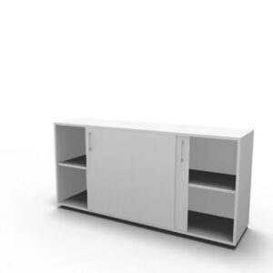 Fumac Jive skab med skydelåger med løs sokkel - hvid decor laminat