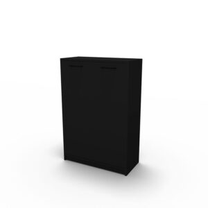 Fumac - Jive - Skab - Decor laminat - Sort - Sort - Låger 2/3 - Integreret sokkel - 115,3 - 78 - 35