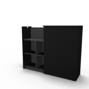 Maxi Tower - Udtræksskab - Venstrevendt - Sort - Decor laminat - Antracit - Decor laminat - 115,3