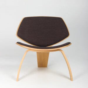 NDG01 loungestol - eg/brunmeleret uldmix