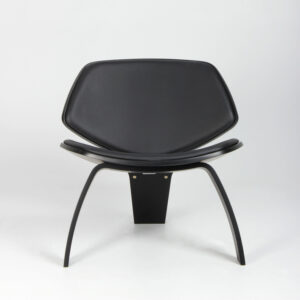 NDG01 loungestol - sortbejdset eg/sort læder