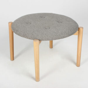 Fodskammel - gråmeleret uld