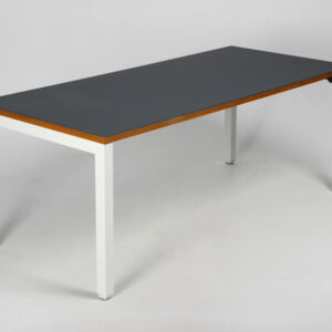 Swedstyle Tetra Work hæve sænkebord - petroleumsblå nano-laminat med egekant