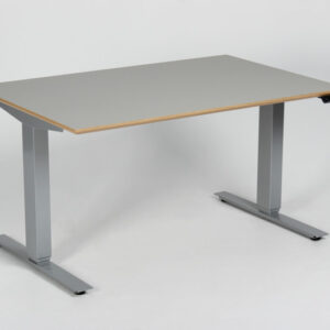 Swedstyle hæve sænkebord - grå linoleum med egekant