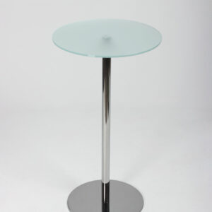 Circle højt cafébord - matteret glas/krom