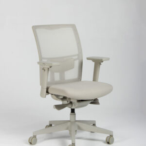 Kontorstol med armlæn - lys beige/mesh