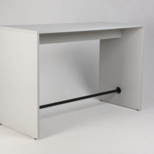 Fumac Meeting højbord 160x70 cm lys grå laminat.