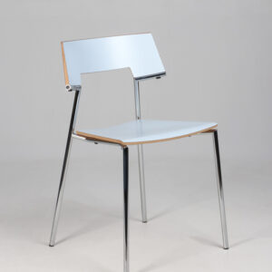 Four Design Spring kantinestol – lyseblå laminat/krydsfinér