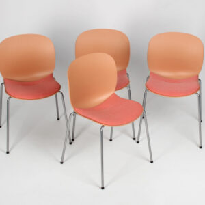 4 stk. RBM Noor 6050S konferencestole - ferskenfarvet PP