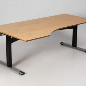 Dencon venstrevendt hæve-sænkebord - birkefinér