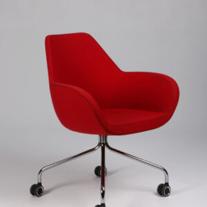 Edsbyn konferencestol på hjul - rød fame/krom