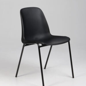 Stabelstol - sort plast/sort stel