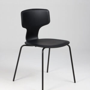 Stabelstol - sort plast/sort stel