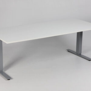 Swedstyle hæve sænkebord - hvid laminat/gråt stel