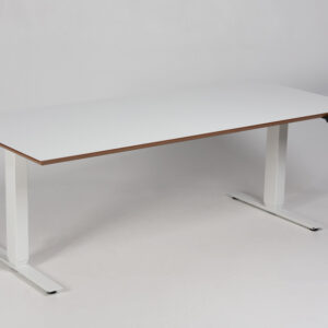Swedstyle hæve sænkebord - hvid laminat med trækant