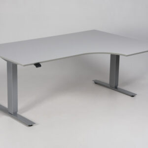 Swedstyle hæve sænkebord med højrevendt mavebue - lys grå laminat