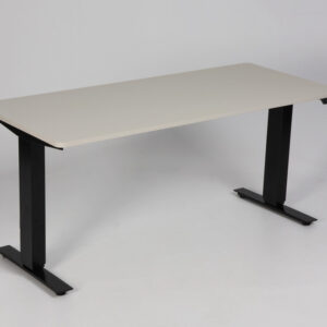 Swedstyle hæve sænkebord - lys gråbeige laminat/sort stel