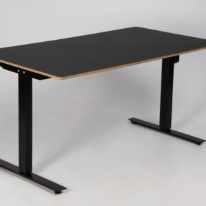 Hæve sænkebord - sort linoleum med spånkant