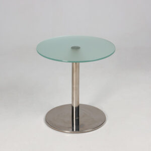 Circle loungebord - matteret glas/krom