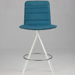 Barstol med drejestel - turkis fame/hvid