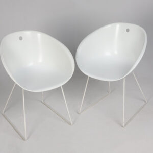 2 stk. konferencestole - hvid akryl