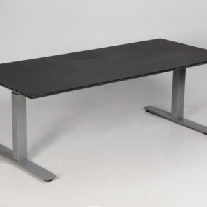 Hæve sænkebord - sort linoleum/gråt stel