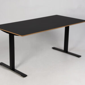 Mødebord - sort linoleum med MDF-kant