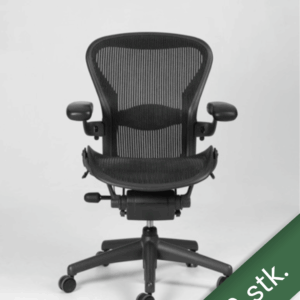 10 stk. Herman Miller Aeron Classic B kontorstole med armlæn - sort/graphite Pellicle