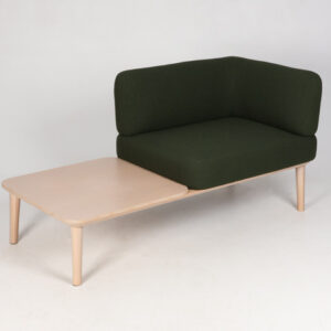 OFFECCT Sou loungestol med sidebord - mosgrøn/ask