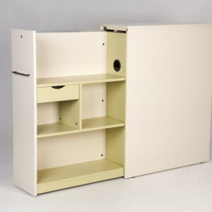 Dencon venstrevendt udtræksskab - pastelgul/cremehvid