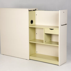 Dencon højrevendt udtræksskab - pastelgul/cremehvid