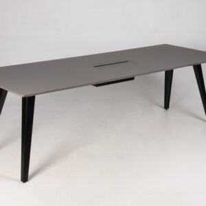 Konferencebord til 8-10 personer - grå nano-laminat/sort stel