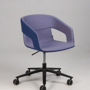Narbutas Twist&Sit konferencestol med hjul - blålilla uld