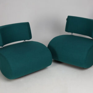 2 stk. Softline Apollo gyngestole - turkisgrøn uld