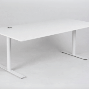 Linak hæve sænkebord - hvid laminat/hvidt stel