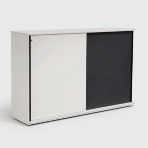 Holmris skab med skydelåger - antracitgrå/hvid laminat