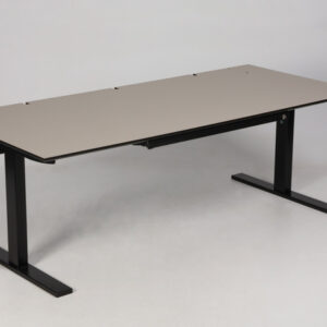 Linak hæve sænkebord med skuffe - beige linoleum/sort stel