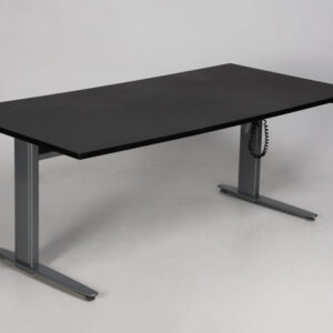 Conset 501-25 hæve sænkebord - sort linoleum/gråt stel